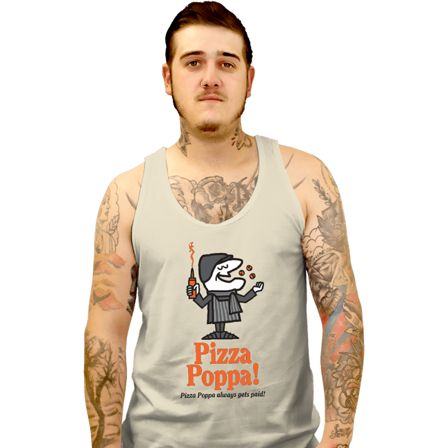 Daily_Deal_Shirts Tank Top, Unisex / Small / White Pizza Poppa