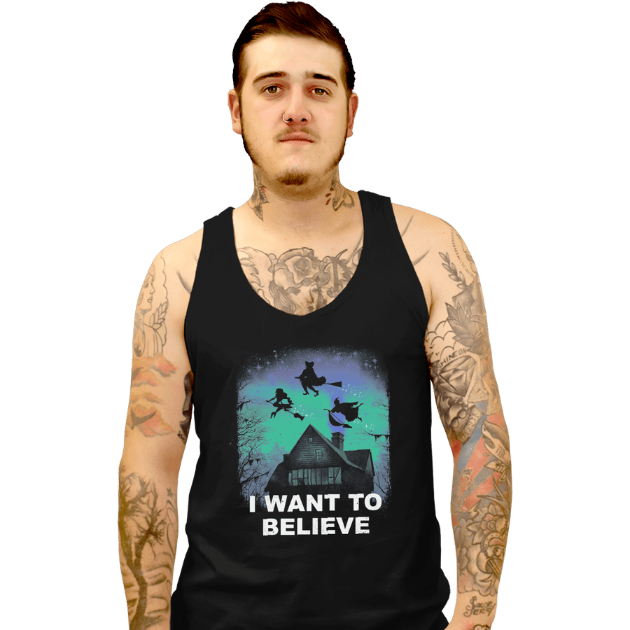 Shirts Tank Top, Unisex / Small / Black Believe In Magic