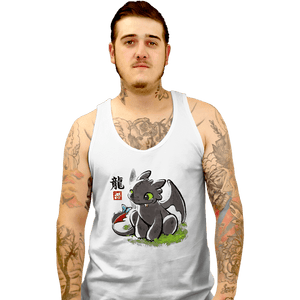 Shirts Tank Top, Unisex / Small / White Dragon Ink