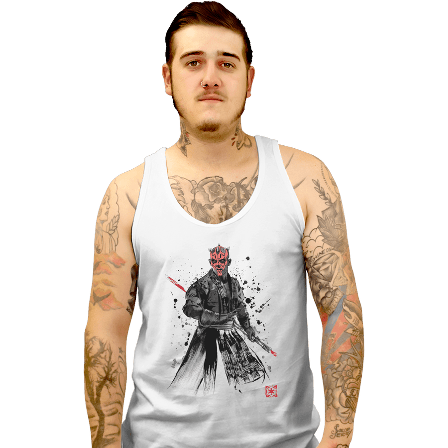 Shirts Tank Top, Unisex / Small / White Darth Lord Sumi-e