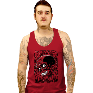 Daily_Deal_Shirts Tank Top, Unisex / Small / Red Dead By Dawn Skull