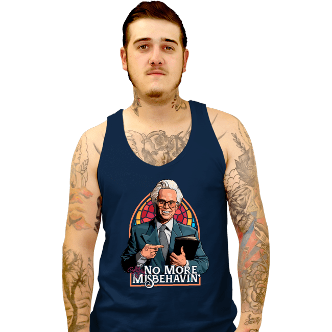 Daily_Deal_Shirts Tank Top, Unisex / Small / Navy No More Misbehavin'