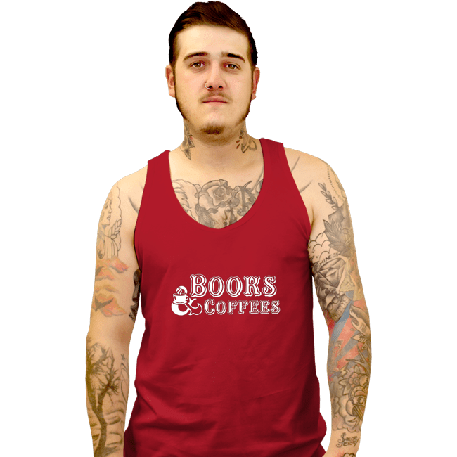 Secret_Shirts Tank Top, Unisex / Small / Red Books & Coffee