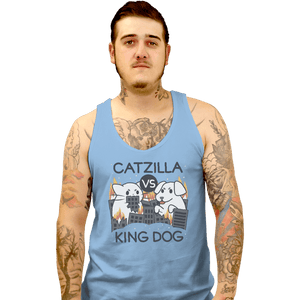 Shirts Tank Top, Unisex / Small / Powder Blue Catzilla VS King Dog
