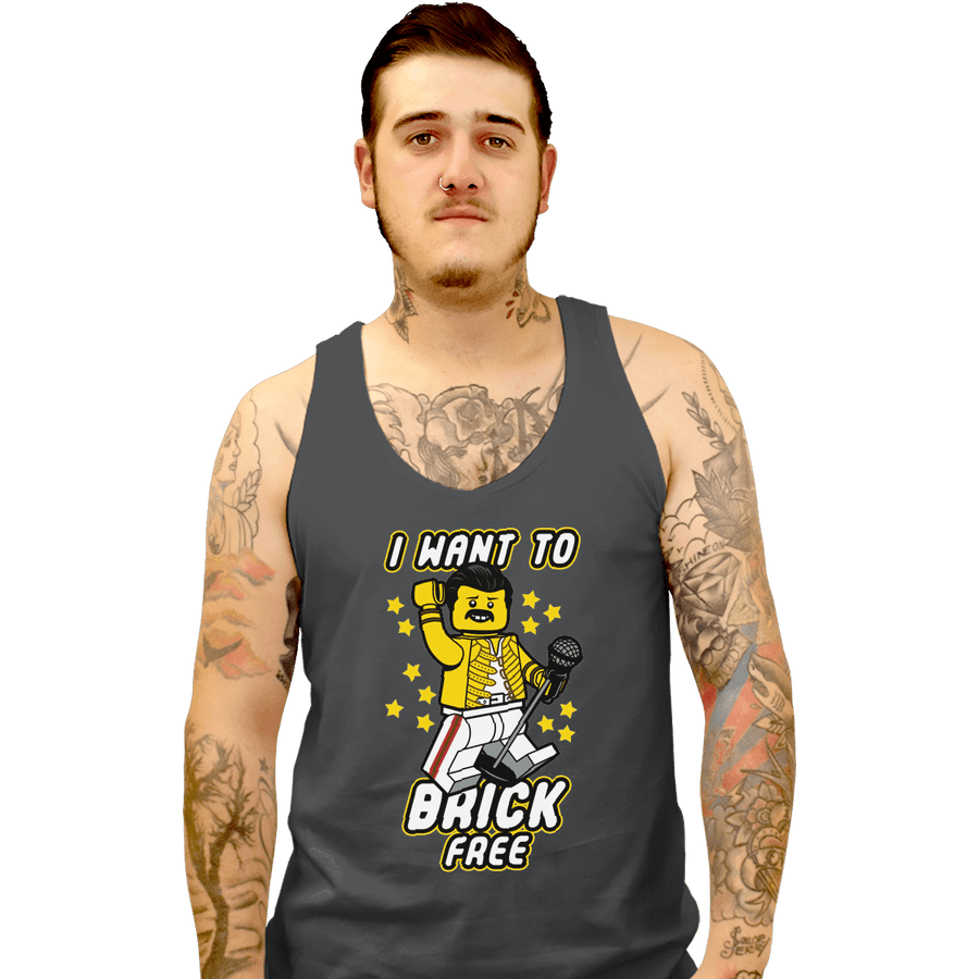 Shirts Tank Top, Unisex / Small / Charcoal I Want To Brick Free