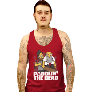 Shirts Tank Top, Unisex / Small / Red Paddlin' The Dead