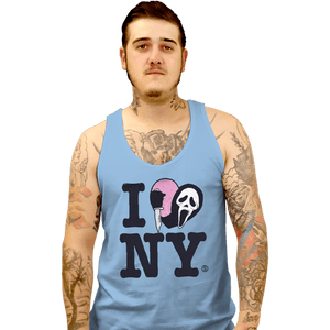 Daily_Deal_Shirts Tank Top, Unisex / Small / Powder Blue Ghostface Loves NY