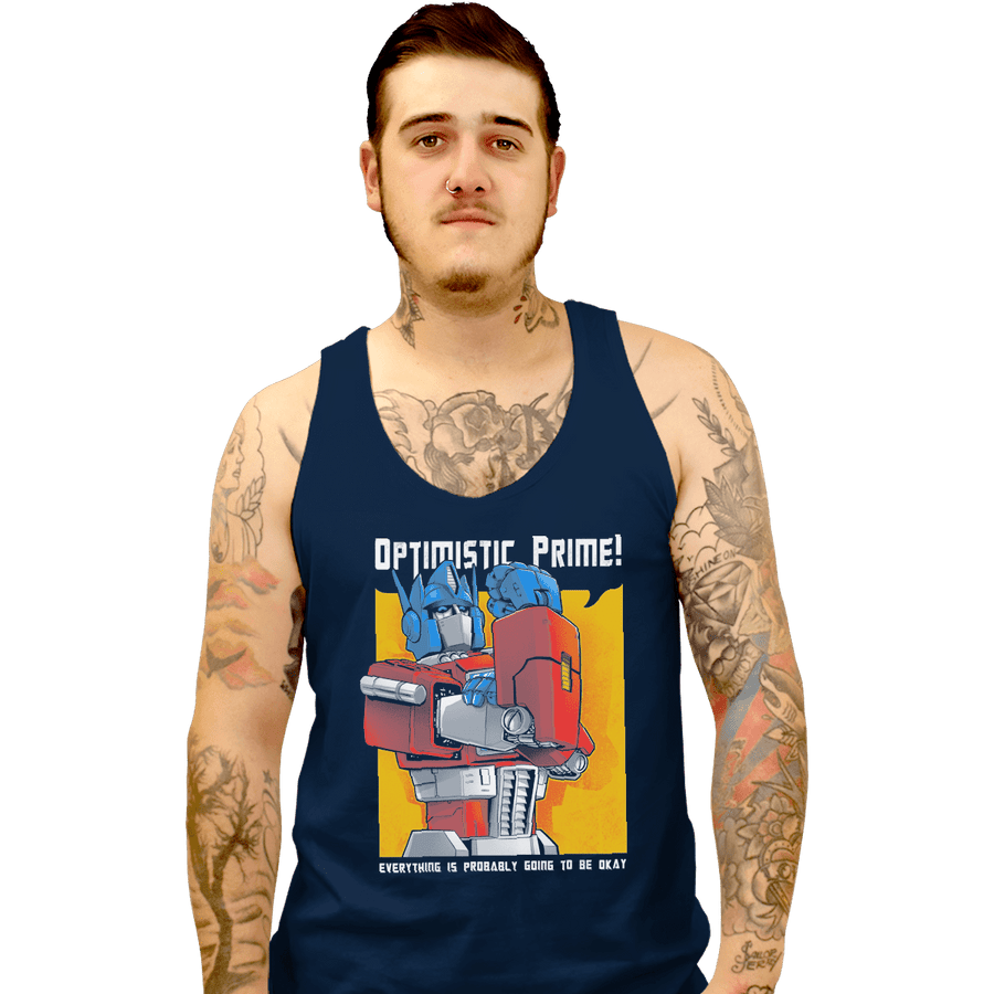 Shirts Tank Top, Unisex / Small / Navy Optimistic Prime