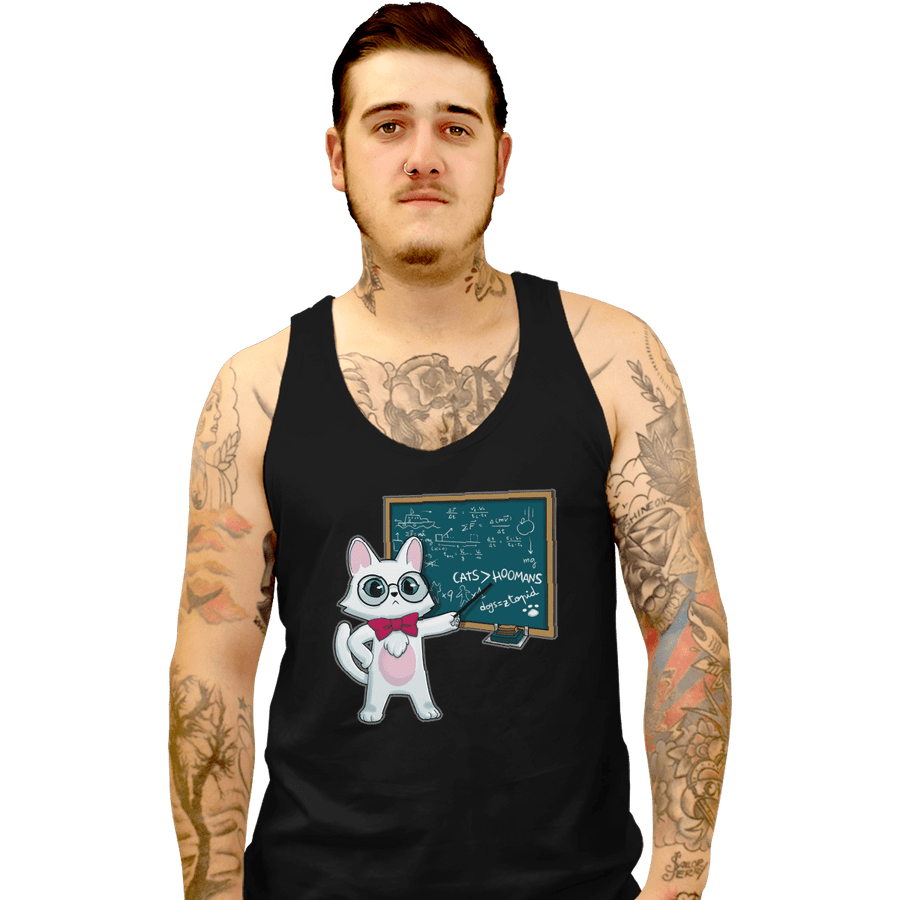 Shirts Tank Top, Unisex / Small / Black Scientist Cat