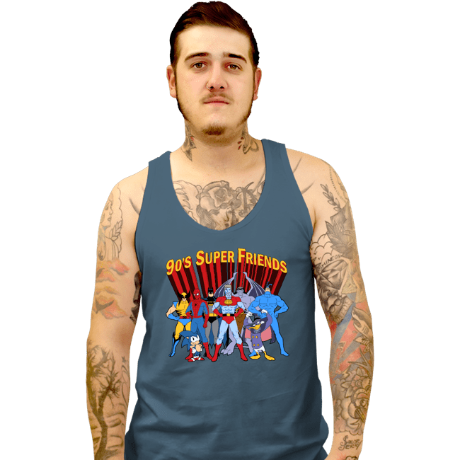 Secret_Shirts Tank Top, Unisex / Small / Indigo Blue 90's Super Friends