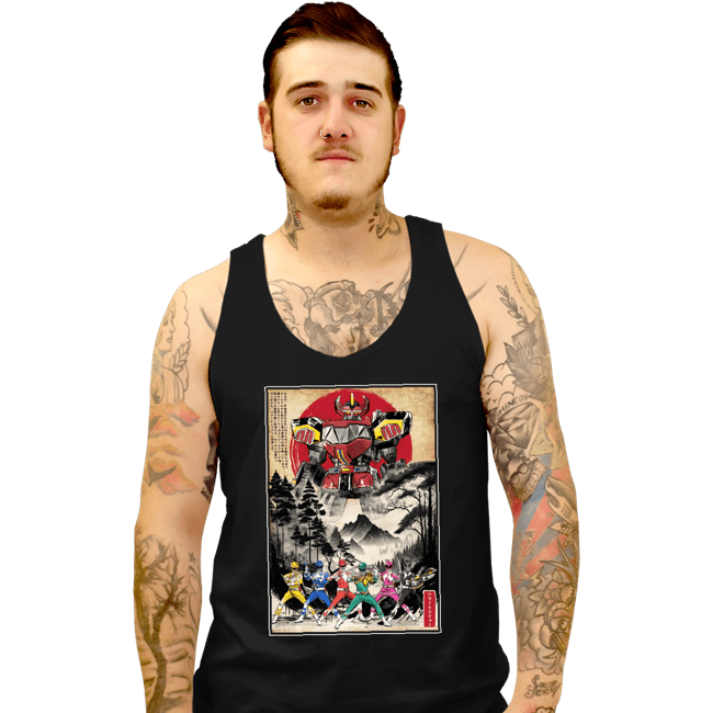 Daily_Deal_Shirts Tank Top, Unisex / Small / Black Rangers In Japan Woodblock