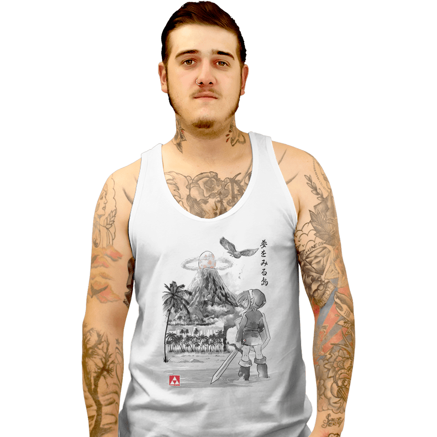 Shirts Tank Top, Unisex / Small / White Link's Awakening Sumi-e