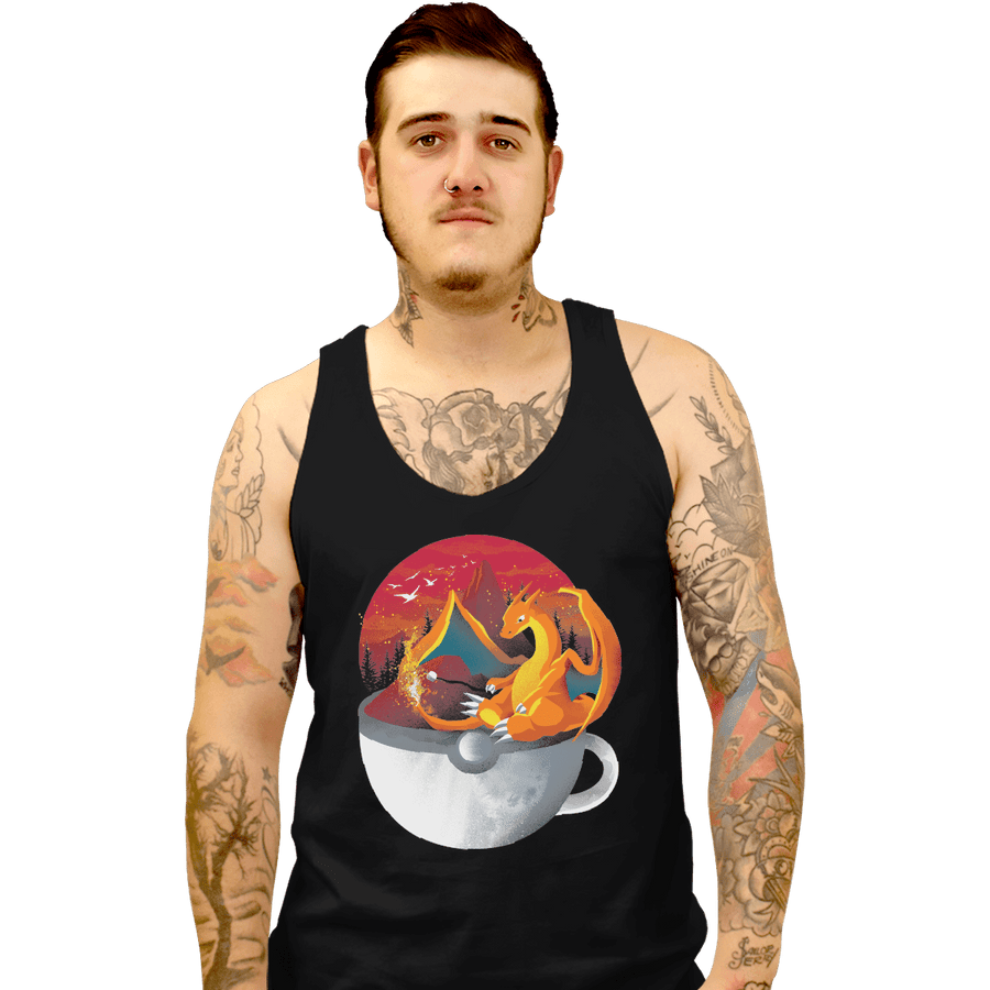 Shirts Tank Top, Unisex / Small / Black Cup Of Fire