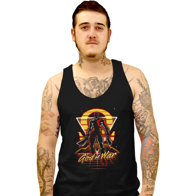 Shirts Tank Top, Unisex / Small / Black Retro War God