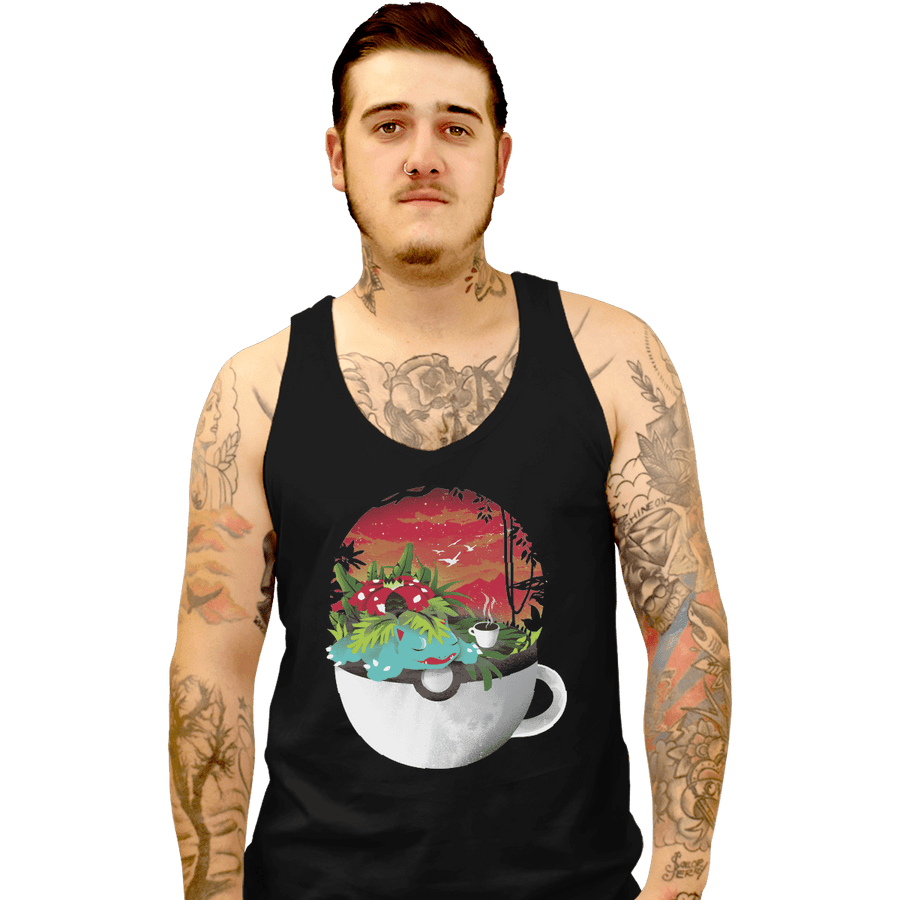 Shirts Tank Top, Unisex / Small / Black Cup Of Grass