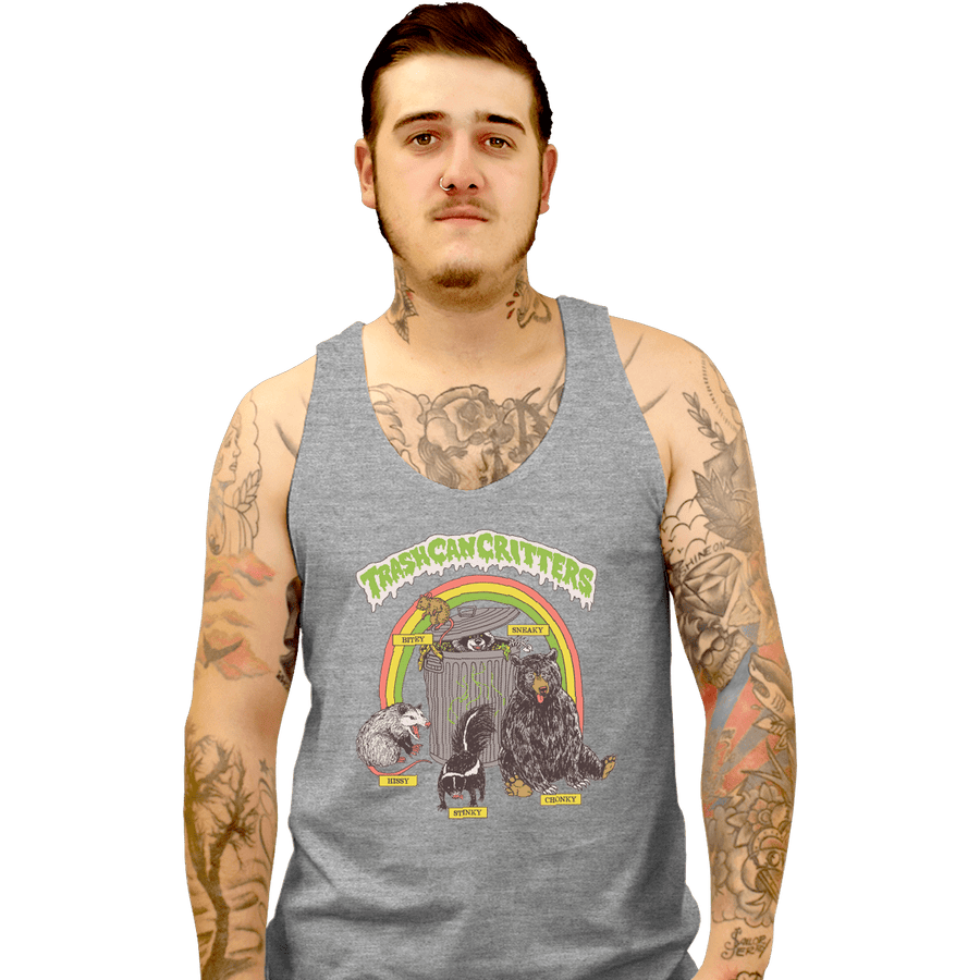 Shirts Tank Top, Unisex / Small / Sports Grey Trash Can Critters