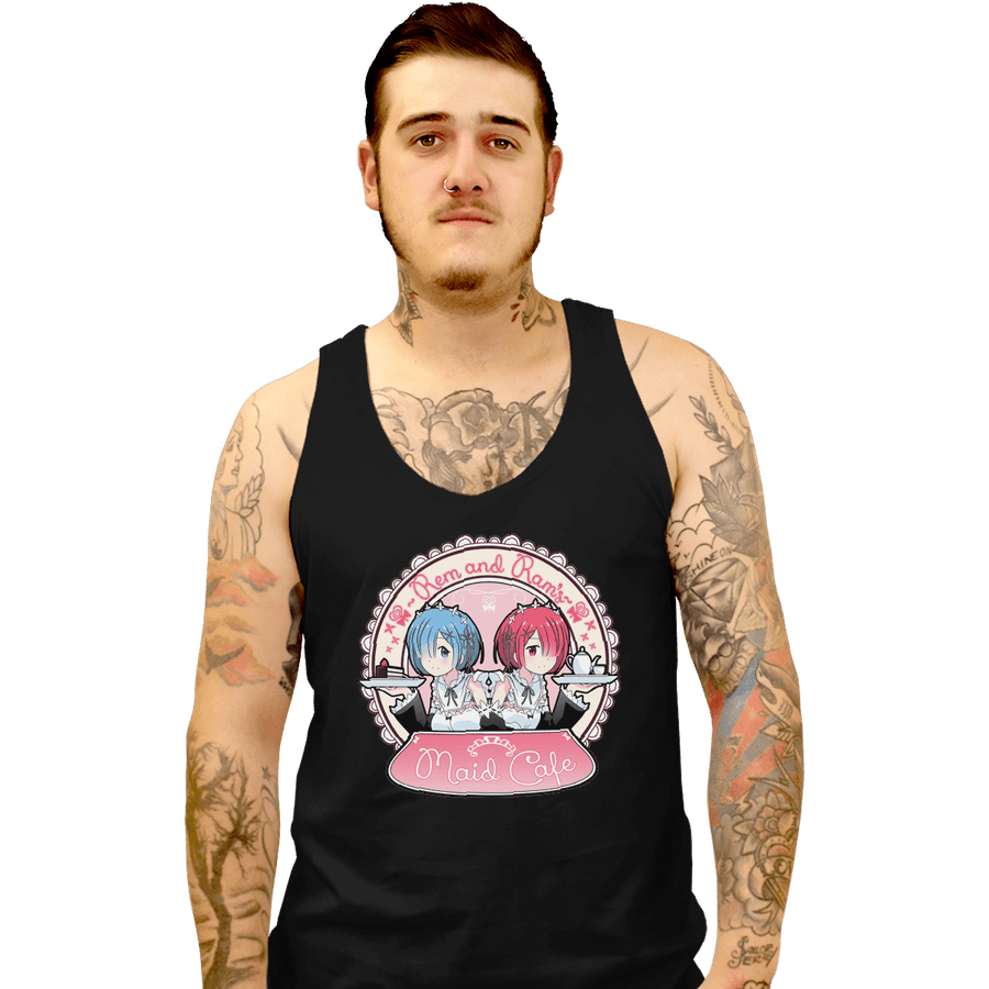 Shirts Tank Top, Unisex / Small / Black Maid Cafe