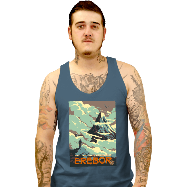 Shirts Tank Top, Unisex / Small / Indigo Blue Visit Erebor