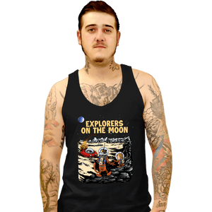 Daily_Deal_Shirts Tank Top, Unisex / Small / Black Explorers On The Moon