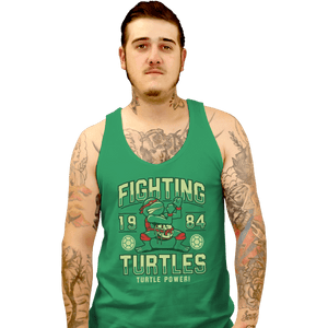 Shirts Tank Top, Unisex / Small / Irish Green Fighting Turtles