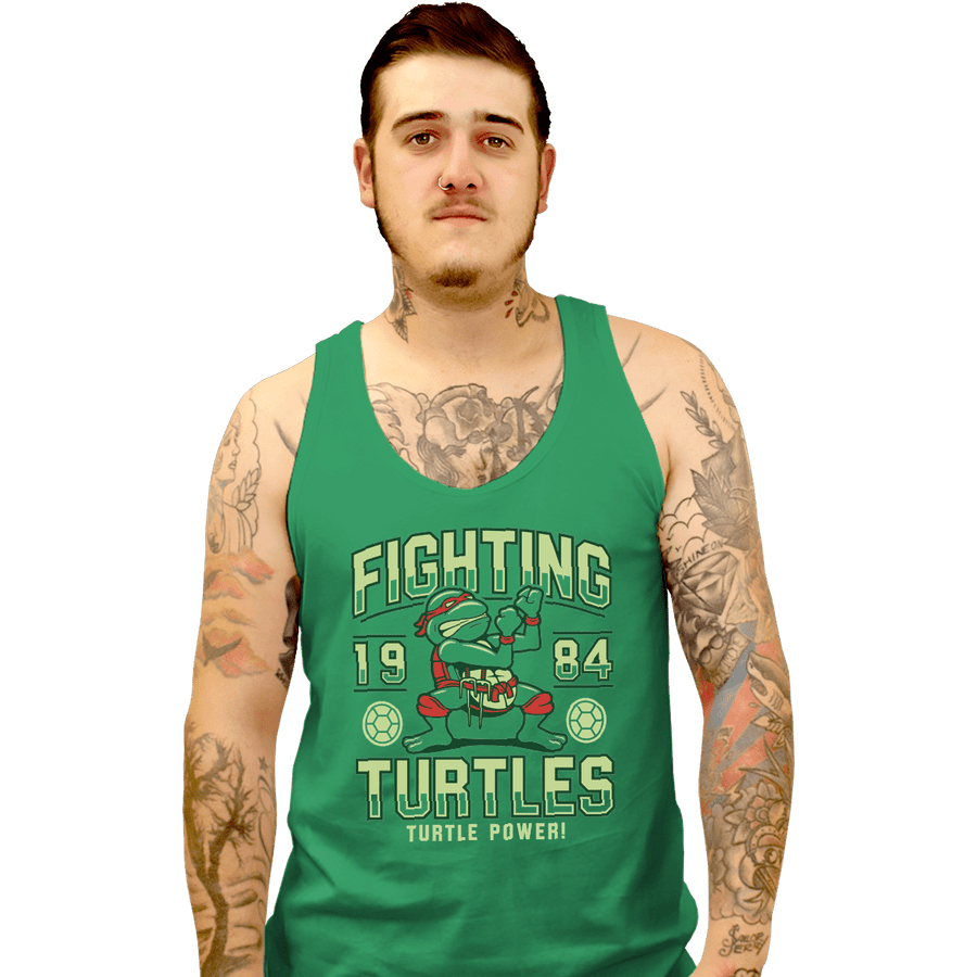 Shirts Tank Top, Unisex / Small / Irish Green Fighting Turtles