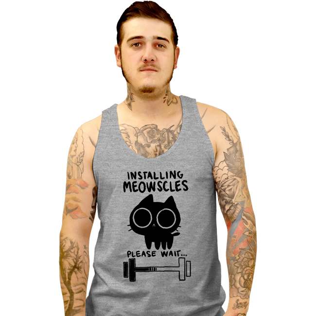 Secret_Shirts Tank Top, Unisex / Small / Sports Grey Installing Meowscles