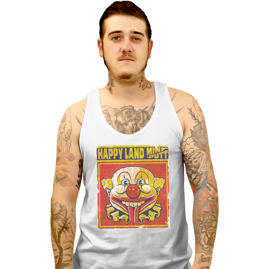 Shirts Tank Top, Unisex / Small / White Happy Land
