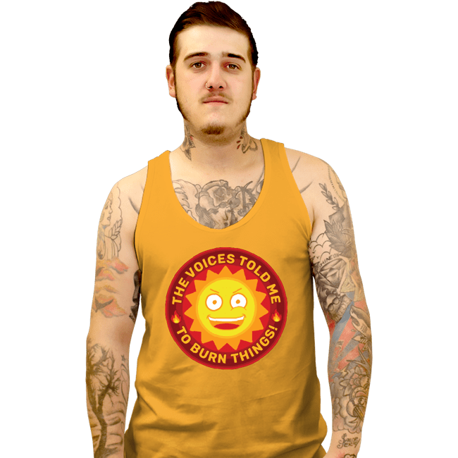 Secret_Shirts Tank Top, Unisex / Small / Gold Burn Things!