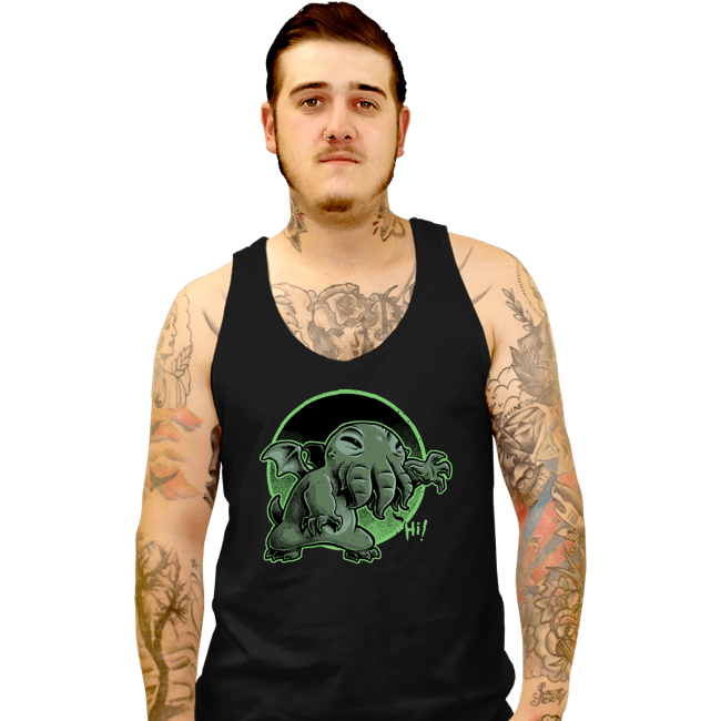 Daily_Deal_Shirts Tank Top, Unisex / Small / Black Cthulhu Says Hi