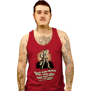 Shirts Tank Top, Unisex / Small / Red Klaatu Barada Nikto