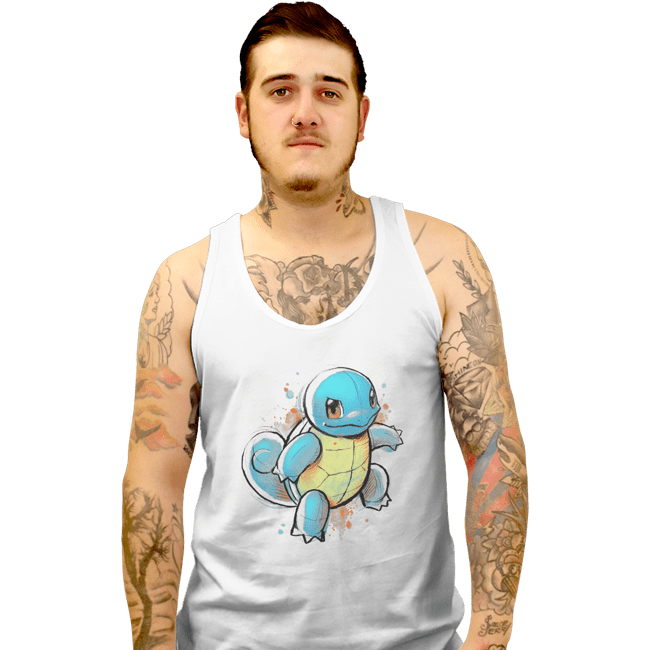 Shirts Tank Top, Unisex / Small / White Water Ink