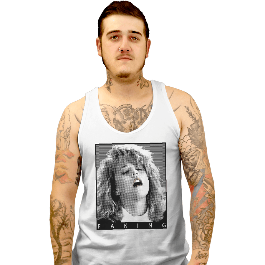 Shirts Tank Top, Unisex / Small / White Faking