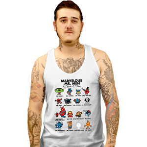 Daily_Deal_Shirts Tank Top, Unisex / Small / White Marvelous Mr. Men