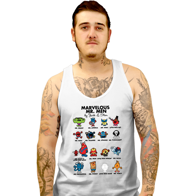 Daily_Deal_Shirts Tank Top, Unisex / Small / White Marvelous Mr. Men
