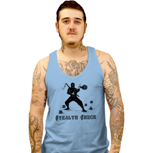 Secret_Shirts Tank Top, Unisex / Small / Powder Blue Stealth Check
