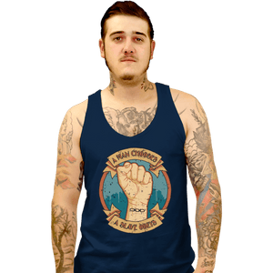 Shirts Tank Top, Unisex / Small / Navy A Man Chooses A Slave Obeys