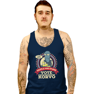 Shirts Tank Top, Unisex / Small / Navy Vote Korvo