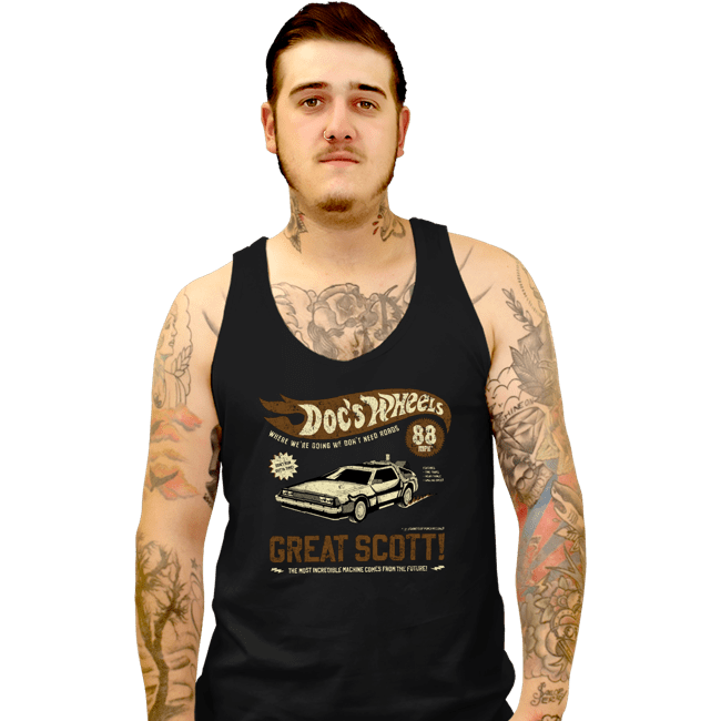 Daily_Deal_Shirts Tank Top, Unisex / Small / Black Doc's Wheels