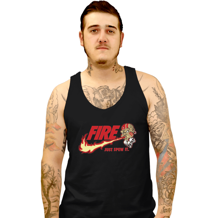 Shirts Tank Top, Unisex / Small / Black Yoga Flame