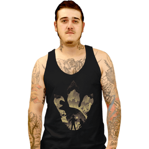 Daily_Deal_Shirts Tank Top, Unisex / Small / Black T-Rex Footprint