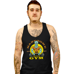 Daily_Deal_Shirts Tank Top, Unisex / Small / Black Handsome Squidward Gym