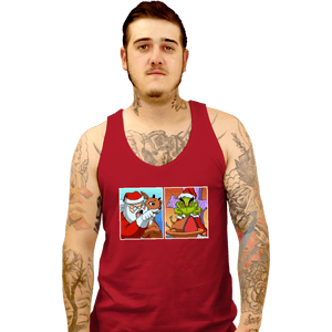 Daily_Deal_Shirts Tank Top, Unisex / Small / Red Santa Yelling At Grinch