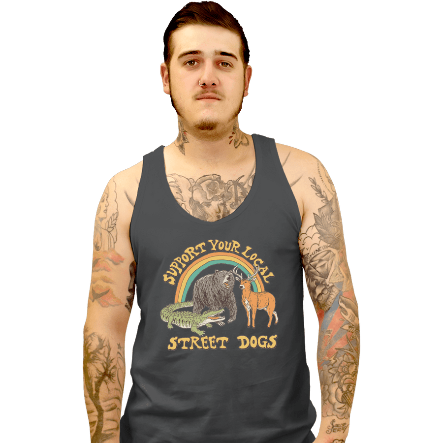 Shirts Tank Top, Unisex / Small / Charcoal Street Dogs