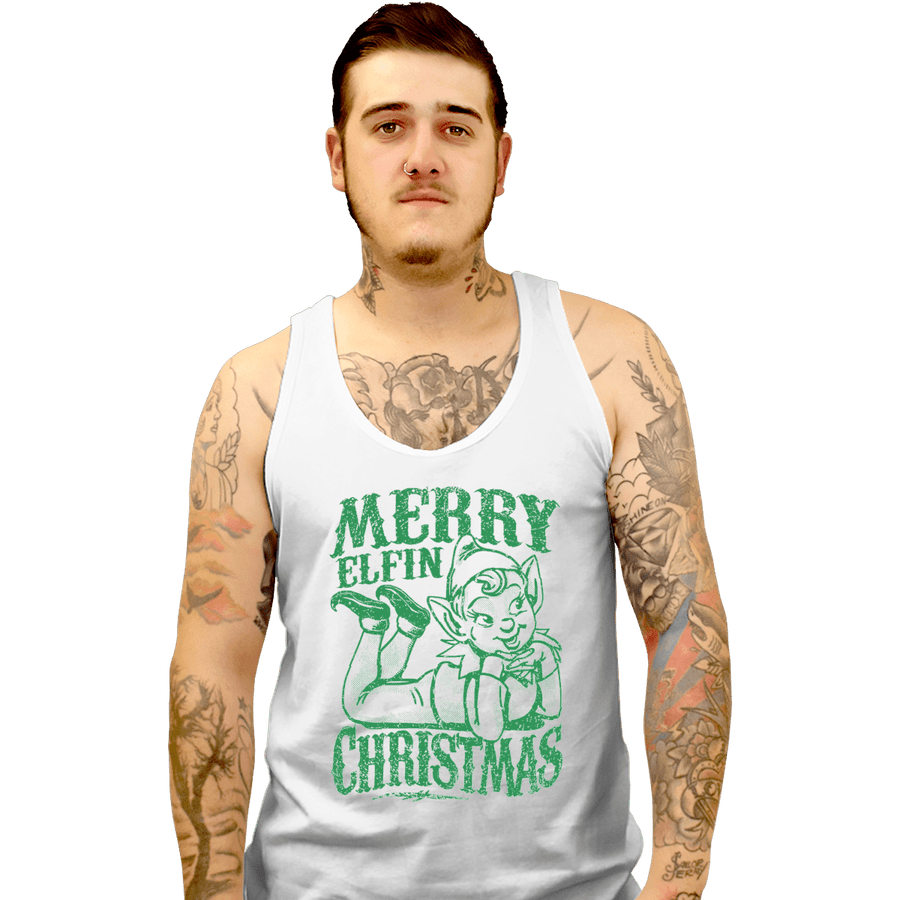 Shirts Tank Top, Unisex / Small / White Merry Elfin Christmas