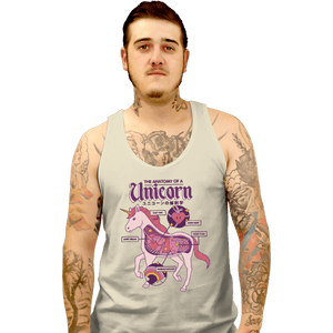 Shirts Tank Top, Unisex / Small / White Unicorn Anatomy