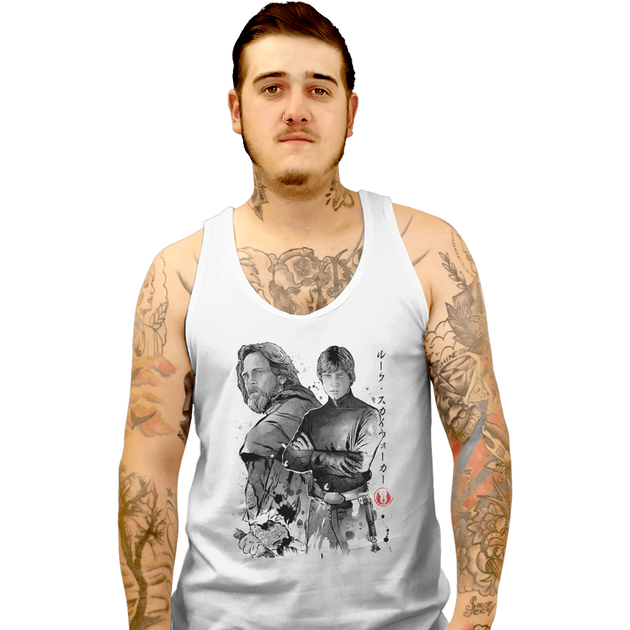 Shirts Tank Top, Unisex / Small / White Old And Young Jedi
