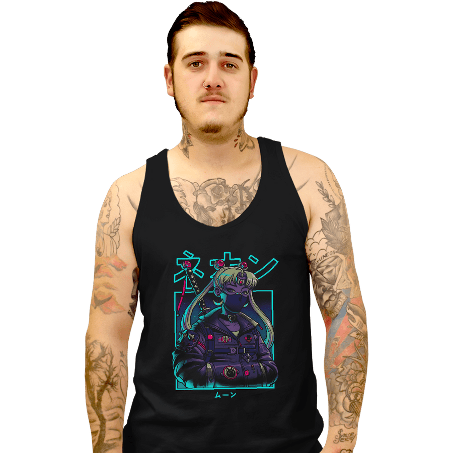 Shirts Tank Top, Unisex / Small / Black Neon Moon