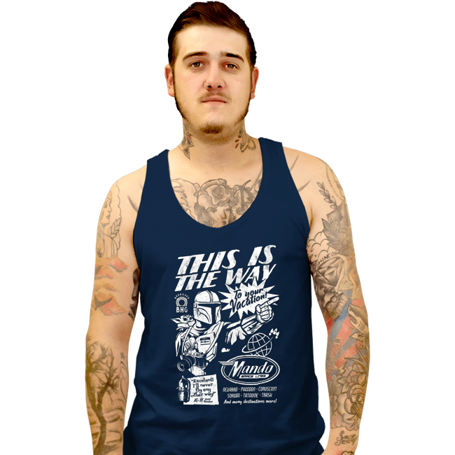 Daily_Deal_Shirts Tank Top, Unisex / Small / Navy Mando Space Lines