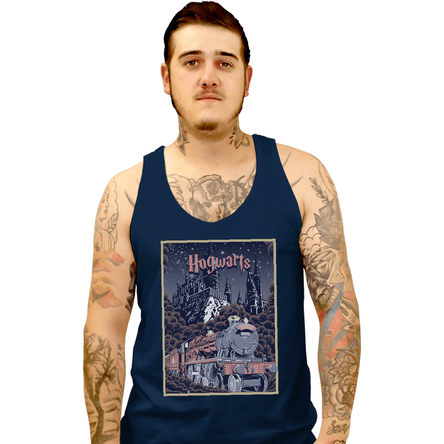 Shirts Tank Top, Unisex / Small / Navy Visit Hogwarts