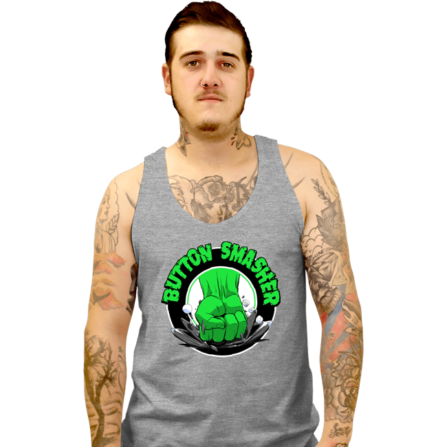 Shirts Tank Top, Unisex / Small / Sports Grey Button Smasher